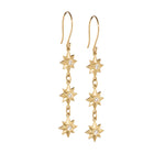 Elizabeth Moore Fine Jewelry Celestial Collection 3 Star Danglers