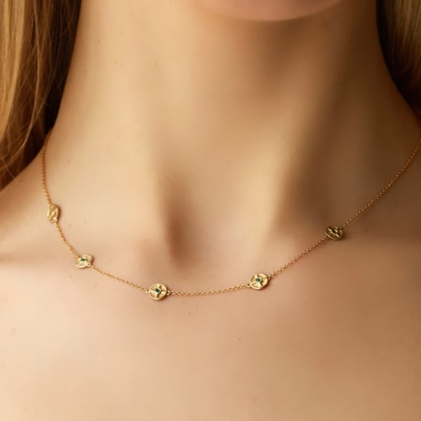 Emerald Station Necklace Elizabeth Moore
