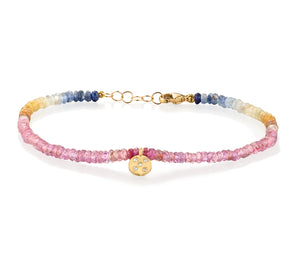 Rainbow Sapphire Shaded Charm Bracelet
