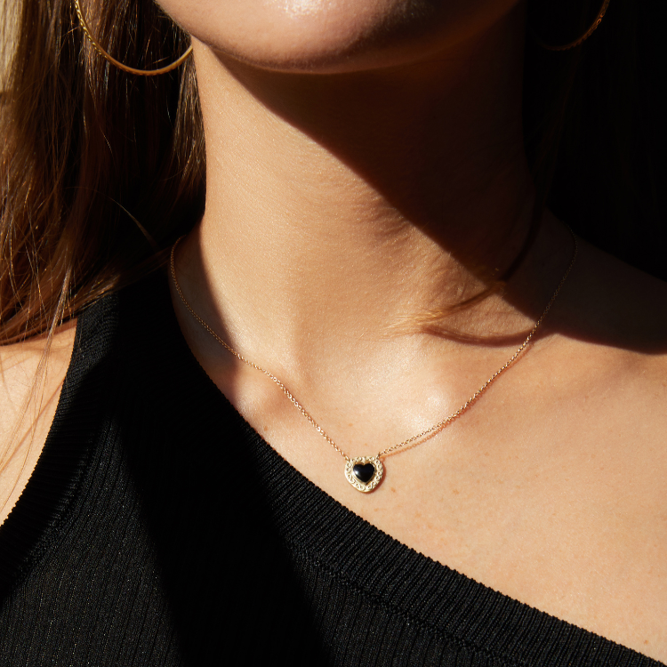 Black Onyx Infinity Heart Elizabeth Moore