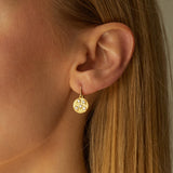 Elizabeth Moore Fine Jewelry Diamond Disc Earrings on Model