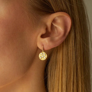 Diamond Disc Earrings