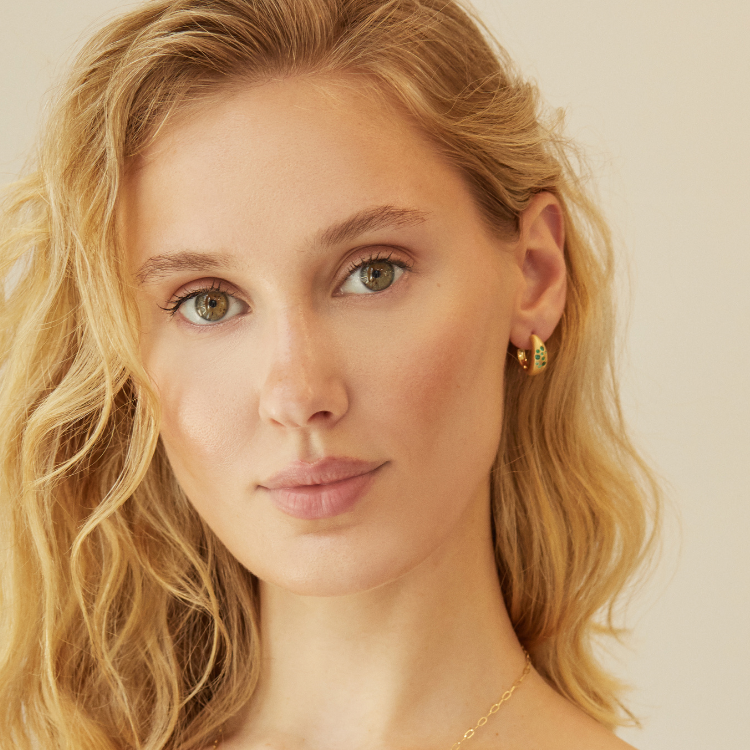 Fairy Dust Emerald Hoops Elizabeth Moore