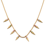 Multi Colored Sapphire Dagger Necklace