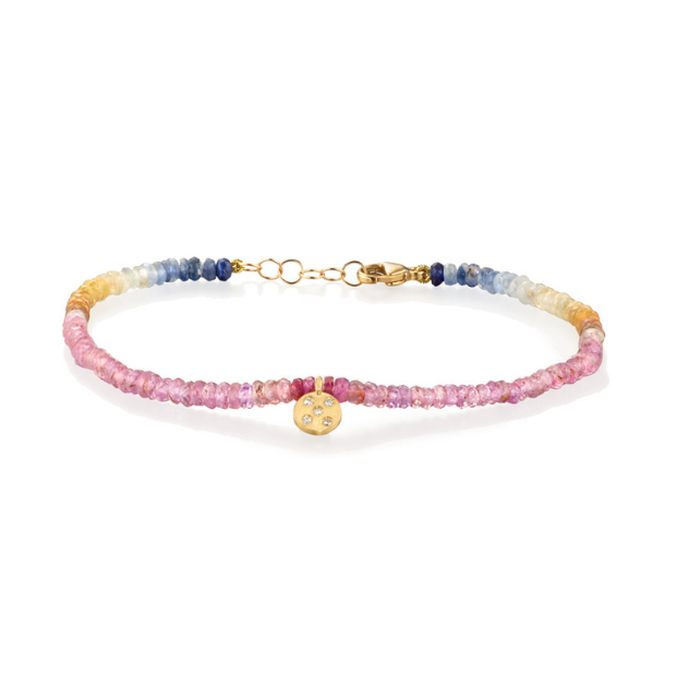 Rainbow Sapphire Shaded Charm Bracelet Elizabeth Moore