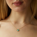 Elizabeth Moore Turquoise Heart Necklace on Model