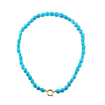 Turquoise Beaded Necklace With Charm Holder Elizabeth Moore