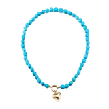 Turquoise Beaded Necklace With Charm Holder Elizabeth Moore