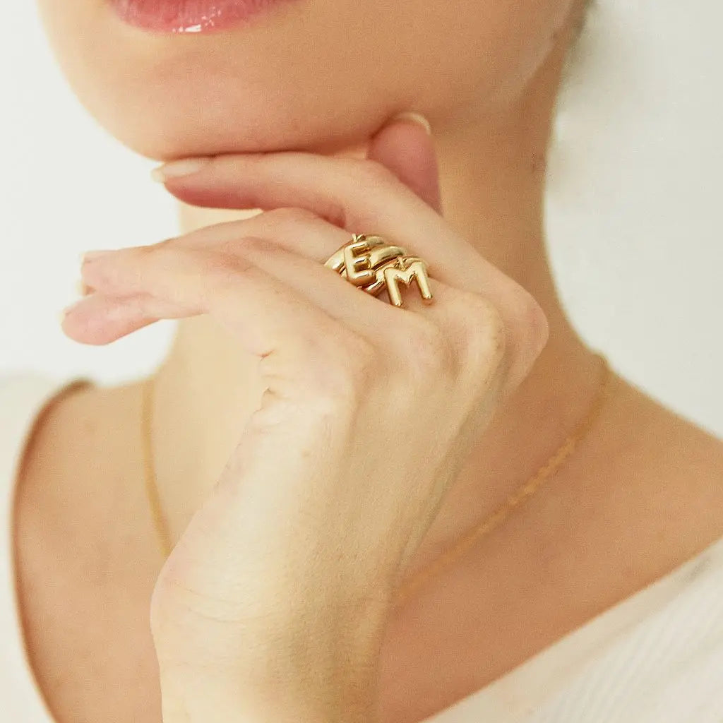 Initial Charm Ring - Elizabeth Moore