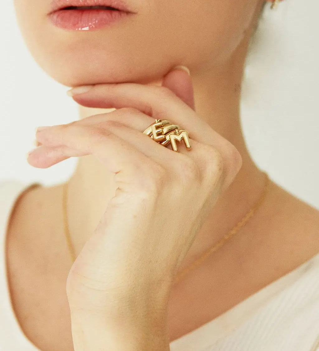 Initial Charm Ring - Elizabeth Moore