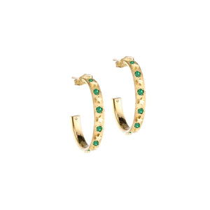Elizabeth Moore Fine Jewelry Celestial Collection Emeralds Star Hoops