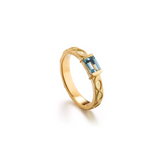 Rectangle Ring Aquamarine