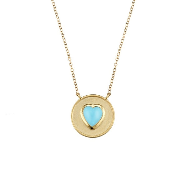 Elizabeth Moore Turquoise Heart Necklace