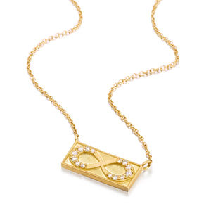 Infinity Rectangle Necklace with Diamonds