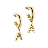 18K Initial Luxury Customizable Personalized Initial Charm Chunky Puffy Bubble Letters Earrings - Sustainable and Ethical Materials and Production - Handcrafted in NYC - Elizabeth Moore