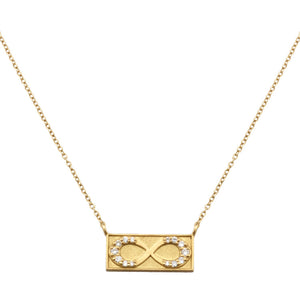 Infinity Rectangle Necklace with Diamonds