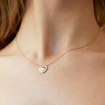 Elizabeth Moore Pure Gold Infinity Heart Necklace on Model