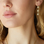 Elizabeth Moore Fine Jewelry Celestial Collection 3 Star Danglers on Model
