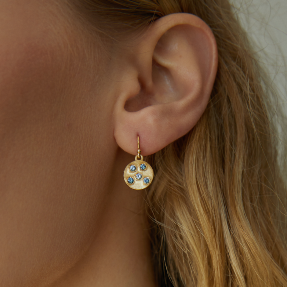 Montana Sapphire Disc Earrings